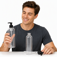 Service OEM&ODM – Nouvelle bouteille PET transparente en forme de Boston de 250, 500, 1000 ml avec pompe à lotion pour l'emballage de shampoing, gel douche et lotion