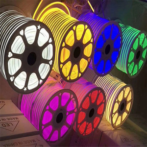 สระว่ายน้ำกลางแจ้ง12V 24V กันน้ำสีแดงเขียวน้ำเงินส้มอำพันสีขาวบริสุทธิ์<span class=keywords><strong>230V</strong></span> เส้นผ่าศูนย์กลาง16มม. LED นีออนดิ้นรอบ - Product Image 4