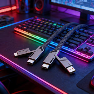 Cable de Datos <span class=keywords><strong>USB</strong></span> Estándar TechPhantom de 120W con Carga Rápida 4 en 1, Trenzado y Blindado, 2A Glory para Teléfonos Android, Banco de Energía y Uso en Automóvil, 1m - Product Image 6