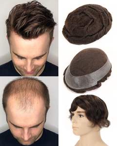 Système de remplacement de <span class=keywords><strong>cheveux</strong></span> humains indiens naturels Prothèse dentelle française et PU Australie Base hommes Toupet <span class=keywords><strong>cheveux</strong></span> Patch pour hommes - Product Image 1