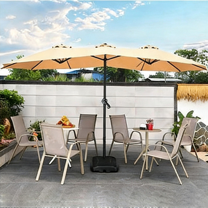 Parasol commercial rond moderne, pliable, imperméable, multi-personnes, pour <span class=keywords><strong>vacances</strong></span>, jardin, plage, parc, terrasse, usage hôtelier, 4,5 m - Product Image 2