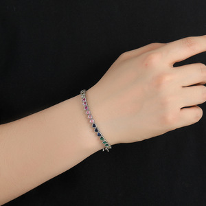 Nuevo Collar de Moda Hip Hop con Cadena de Tenis de Color Amor, Zirconia, Personalidad Hipster, Pulsera Hip Hop con Forma de Corazón, Tanjing, Lijing - Product Image 2