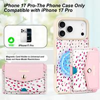 Casing HP Kulit Mikrofiber Custom Motif Bunga, Dompet Magnetik Lepas Pasang untuk iPhone 17 Pro Max, Logo Custom Diterima