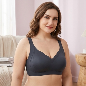 Bralette sin Costuras con Encaje, <span class=keywords><strong>Talla</strong></span> <span class=keywords><strong>Grande</strong></span>, para Mujer, sin Varillas, <span class=keywords><strong>Copa</strong></span> Delgada, Espalda en U, Push-Up, Antideslizante, <span class=keywords><strong>Talla</strong></span> <span class=keywords><strong>Grande</strong></span> - Product Image 1