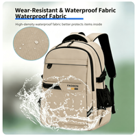 Sac à dos en polyester HAIBOWY OEM ODM Factory, classique noir, résistant à l'eau, pour collège, lycée, ordinateur portable, voyages en plein air