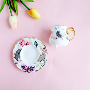 Exquisite Middle Eastern Type Mini Three-legged Coffee Cup and Saucer Gift <b>Box</b> - Product Image 4
