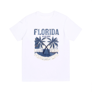 T-Shirt Florida Ocean Spirit 210GSM 100% Cotone Unisex Casual con Stampa DTF Traspirante e Resistente - Product Image 2