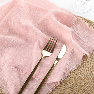 Pure Cotton Fringed Napkin <strong>Cloth</strong> - Creased square Tablecloth for Dining <strong>Table</strong> - Cotton Fabric Tablecloth for <strong>Table</strong> Decoration - Product Image 2
