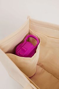 Good Quality Square Katsa Tote Bag <b>Plain</b> Coton Bio Simple Tote Bag With Chain - Product Image 4