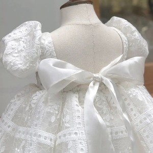 <span class=keywords><strong>Robe</strong></span> en dentelle espagnole blanche unie pour petites filles princesse à manches courtes pour l'été élégant <span class=keywords><strong>chic</strong></span> formel pour anniversaire mariage enfants - Product Image 6