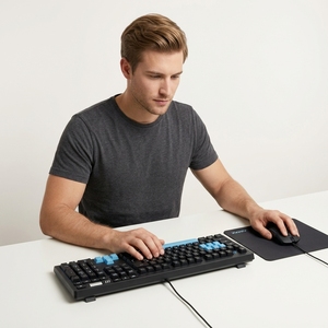 Teclado retroiluminado RGB, ratón ergonómico, alfombrilla de ratón de gran tamaño, diseño impermeable y duradero, adecuado para jugadores de todo el mundo - Product Image 2