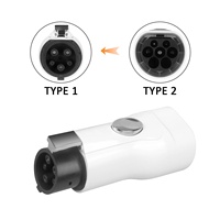 Adaptador Convertidor EV ZSWINNER ST-E059 32A IEC 62196 SAE J1772 Tipo 2, Entrada/Salida/Enchufe Tipo 1, Clasificación IP55, 1 Año de Garantía, CE