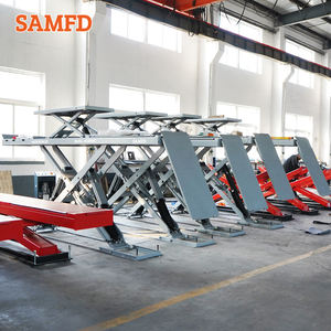 Гидравлический двухуровневый электрический ультратонкий ножничный подъемник SAMFD для регулировки развал-схождения автомобилей, прямые поставки с завода, горячая распродажа - Product Image 6