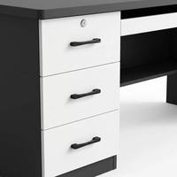 Bureau de direction contemporain minimaliste avec tiroirs verrouillables, design ergonomique, montage facile, fabriqué en Chine, autres matériaux, bureau