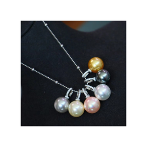 Vente en gros collier pendentif en perles de coquillage en argent sterling 925 Design classique pour femme plaqué rhodium pour l'exportation - Product Image 1