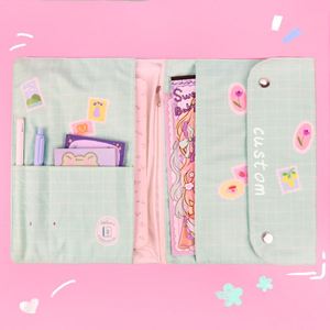 Pochette de protection rembourrée en toile personnalisée pour liseuse électronique, carnet, cahier, style fourre-tout, cadeau - Product Image 1