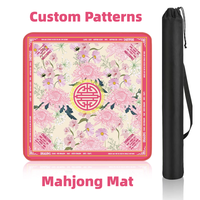Tapis de table de mahjong carré antidérapant de 80 cm, style moderne de luxe, pliable, pour l'extérieur, surface insonorisante, idéal pour le poker