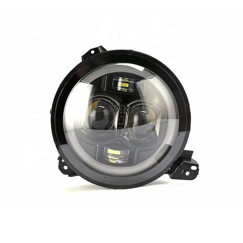 Autodragons Dot Approved APP Control Round RGB 9' Halo Ring Led Headlight with Daytime Running Lights
