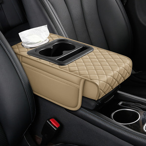 Cuscino per bracciolo in pelle per <span class=keywords><strong>auto</strong></span> F10 con porta fazzoletti, rialzato e multifunzione, per installazione transfrontaliera - Product Image 2