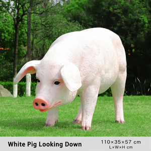 Direkt vom Hersteller: Maßgefertigte Glasfaser-Schweinchen-Statue, Niedliche Lebensgroße Schwein-Skulptur für Bauernhof, Garten und Hofdekoration - Product Image 5
