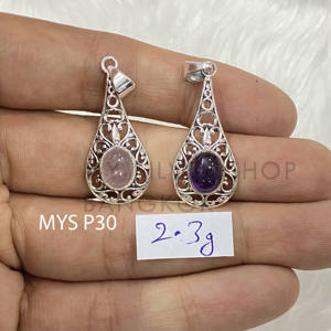 Colgante de piedras preciosas Encantador Plata de Ley 925 Auténtico con Diseño Artesanal - Product Image 1