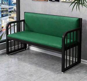 Sofá de Hierro Forjado para Dos o Tres Personas, Banco Acolchado, Taburete Largo Moderno para Restaurantes, Bares, Barbacoas y Tiendas de Té con Leche - Product Image 4