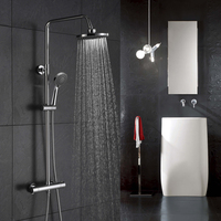 Système de douche mural thermostatique à double pommeau pour salle de bain