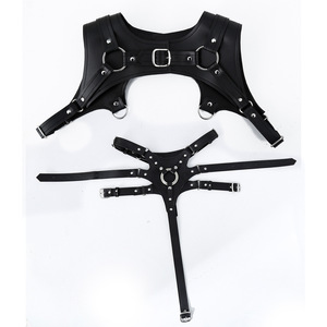 Sex toys, black SM clothing, alternative bondage, PU <b>stage</b> <b>props</b>, costumes, iron rings, belts, adult couples - Product Image 3