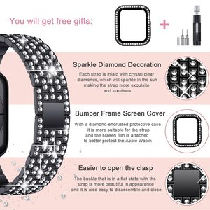 <span class=keywords><strong>Correa</strong></span> de Metal de acero inoxidable con diamantes de imitación ostentosos de lujo para <span class=keywords><strong>Apple</strong></span> <span class=keywords><strong>Watch</strong></span> Band 38 <span class=keywords><strong>40</strong></span> 41 <span class=keywords><strong>Mm</strong></span> para Iwatch Ultra 2 <span class=keywords><strong>Se</strong></span> 9 8 7 pulsera <span class=keywords><strong>Correa</strong></span> - Product Image 5