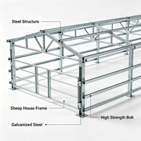 Structure en acier léger préfabriquée pour bergerie / hangar à moutons / grange à moutons, bâtiment agricole personnalisé pour élevage de bétail