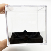 Vitrine de support de baseball en acrylique/support de baseball à fond noir en plexi cube/boîte de présentation en acrylique transparent pour baseball