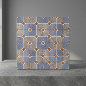 กระเบื้องปูพื้นเซรามิกดิจิตอลเคลือบเงา ขนาด 12x12 นิ้ว สีแดง ยี่ห้อวิสตาร์ ดีไซน์สีทองแบบด้านและเงา - Product Image 4