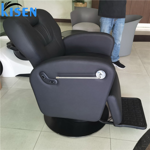 Sillón de Barbería Eléctrico Ajustable Moderno Kisen, Sillón de Peluquería de Cuero Verde con 2 Motores de Rotación - Product Image 6