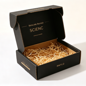 Boîte d'expédition de luxe pour cosmétiques et soins de la peau avec logo personnalisé, auto-scellante, en carton ondulé, pelliculage mat, emballage e-commerce pour marque de beauté - Product Image 2