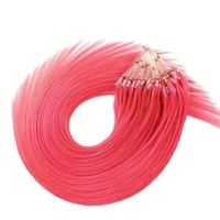 Extensiones de Cabello Humano Ruso Rosa al por Mayor 12A Remy con Micro Anillas y Nano Anillas, Doble Trama, Puntas Nano Anillas