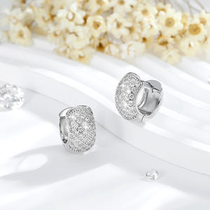 2025 New Factory Wholesale <b>Fine</b> High Quality Popular <b>Hoop</b> 14k Brass Gold Plated Zirconia Women's <b>Earrings</b> Jewelry - Product Image 3