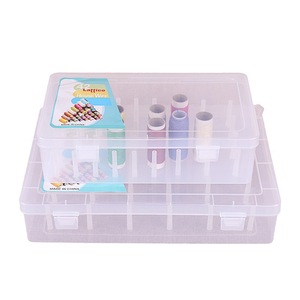 Large Transparent Plastic Square Yarn Box 28x19.5x6.3cm With Lid For Needlework Storage Organizing Threads - Product Image 5