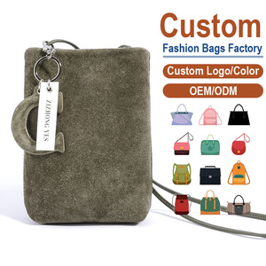 Bolso Bandolera para Teléfono de Cuero de Gamuza de Grano Completo con Cierre Magnético Oculto, Diseño Ultra Minimalista, Personalización Disponible - Product Image 1