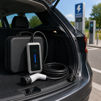 Nouvelle boîte de charge portable NECS modèle 3011 16A 3,5 kW, corps en plastique, IP55, câble de 5 m, monophasé, chargeur EV Type 2 pour la sauvegarde