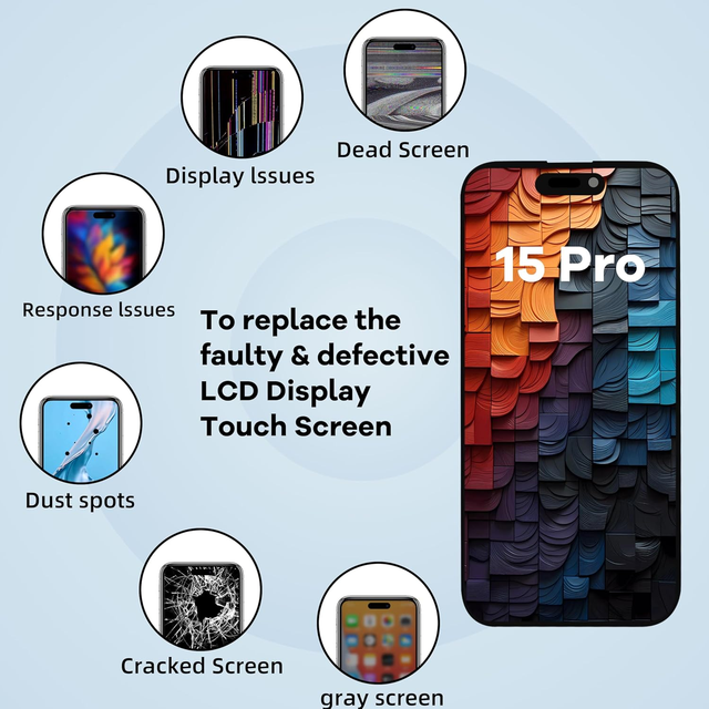 Phone Display Incell LCD Screen Replacement Mobile Phone Screen Assembly for iPhone 15 Pro Wholesale Supply