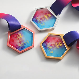 Medallas de Metal Personalizadas de Alta Calidad con Cintas, Medallas Deportivas de Aleación de Zinc, Medallas 3D Personalizadas con Tecnología de Impresión UV - Product Image 3