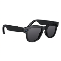 Lunettes Intelligentes IA avec Caméra 8MP, Vidéo 1080P, Traduction en Temps Réel pour Appels, Anti-Tremblement, Monture Noire