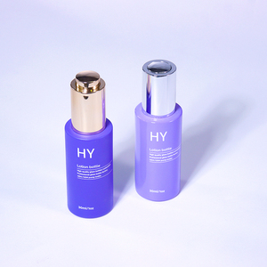Flacon en verre violet rechargeable de 30 ml (1 oz) avec bouchon compte-gouttes à pression torsadé doré ou argenté, personnalisable, pour sérums, huiles et essences - Product Image 3