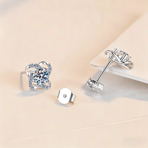 Pendientes de Plata S925 con Baño de Rodio, Diseño de Molino de Viento, Moissanita de 0.5CT/5mm con Engaste de Garra, Hipoalergénicos, Joyería de Lujo de Moda - Product Image 4