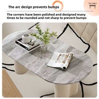 Table basse ovale de salon, couleur crème, haut de gamme, fabriquée au Guangdong, pour petit appartement, style français, nouveau style, usage domestique, blanche