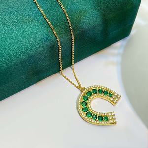 Collar de Herradura Moderno con Circonitas Cúbicas y Baño de Oro de 18K para Mujer, Joyería de Moda, Regalo - Product Image 2