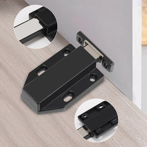 Cabinet Door <b>Spring</b> Loaded Hidden Magnetic <b>Hinge</b> Black Zinc Alloy Automatic Rebounder Wardrobe Hardware - Product Image 1