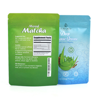 Sachet Doypack Personnalisé Mat Refermable avec Fermeture Éclair en Mylar pour Matcha, Boisson Énergisante et Apaisante en Poudre Végétalienne