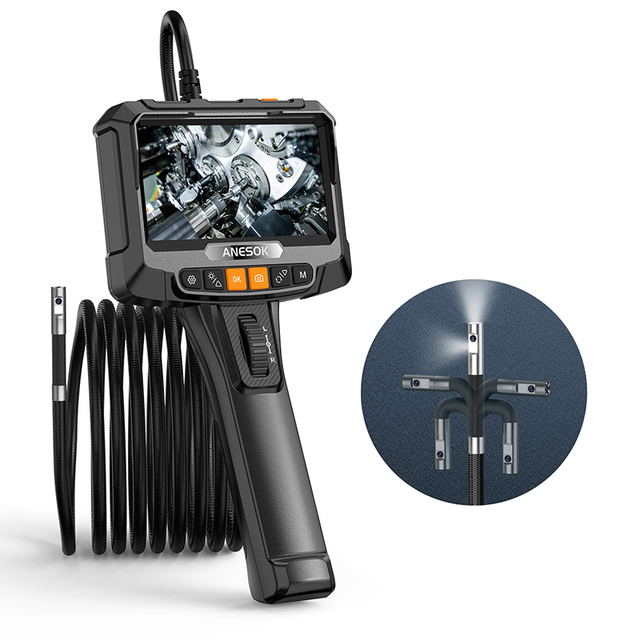 Wholesale HD 1080P Steering Videoscope Temperature Control 2 Way Dual Lens Industrial Snake Tube Joystick Borescope
