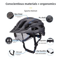 Casco de Ciclismo para Adultos con Visera Doble y Luz LED en el Borde de la Visera Magnética